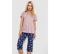 Пижама женская с принтом, цвет пудровый, 243R10248