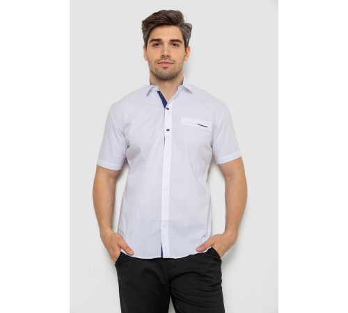 Рубашка мужская однотонная, цвет белый, 214R7118