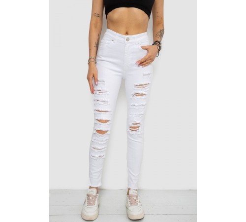 Джинси жіночі, колір білий, 182R1220