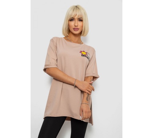Футболка жіноча з принтом, колір бежевий, 244R1031-5