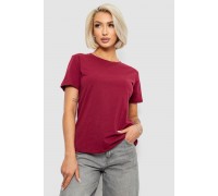 Футболка женская однотонная, цвет бордовый, 204R3333