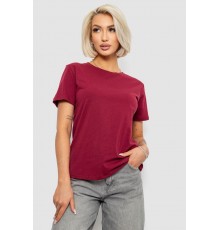 Футболка жіноча однотонна, колір бордовий, 204R3333