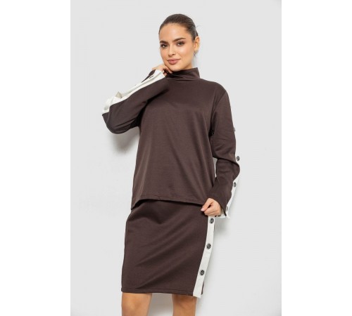 Костюм жіночий класичний, колір коричневий, 257R322-1