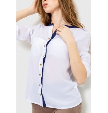 Блуза класична, колір біло-синій, 230R111
