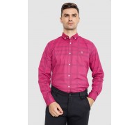 Рубашка мужская повседневная, цвет бордовый, 247R403