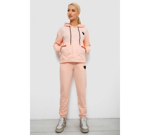 Спортивний костюм жіночий двонитка, колір персиковий, 214R1419-004