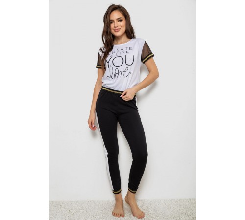 Піжама жіноча, колір білий, 243R1488-002