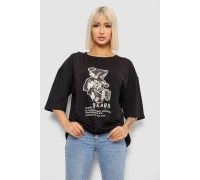 Футболка женская с принтом, цвет черный, 244R2029-5