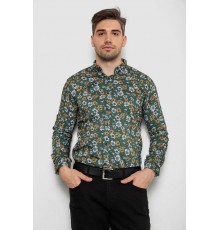 Сорочка чоловіча з принтом, колір зелений, 214R1036