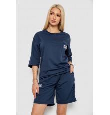 Костюм жіночий однотонний, колір темно-синій, 238R116-1