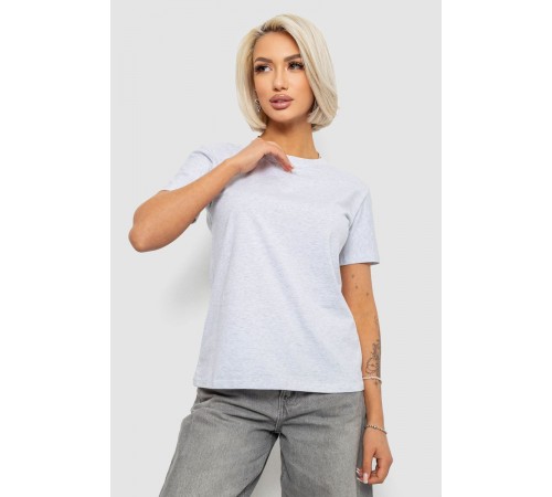 Футболка жіноча однотонна, колір світло-сірий, 204R3333
