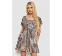 Туника женская с принтом, цвет бежево-черный, 238RBD378