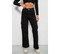 Джинсы женские однотонные Kargo, цвет черный, 244R00946