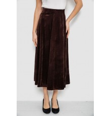 Спідниця оксамитова годе, колір коричневий, 167R375