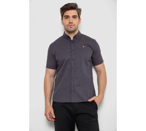 Рубашка мужская в клетку, цвет синий, 214R4564-5