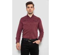 Рубашка мужская однотонная, цвет бордовый, 214R16176