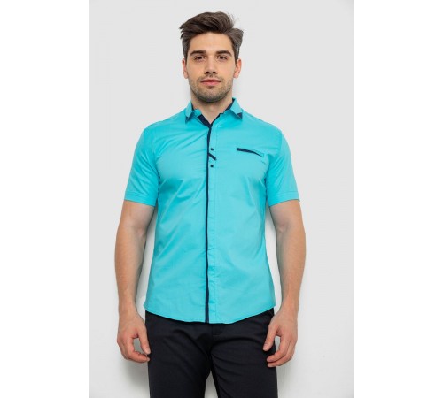 Сорочка чоловіча, колір бірюзовий, 214R7007