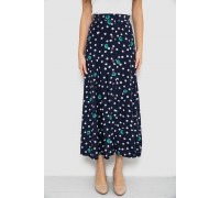 Спідниця вільного крою в горох, колір темно-синій, 167R5001