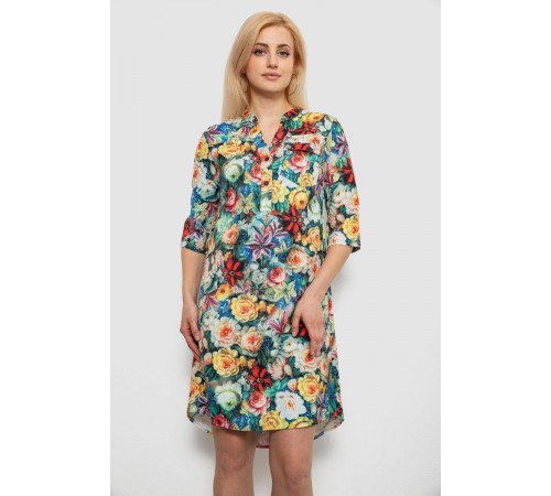Платье женское с принтом, цвет зеленый, 230R104-1