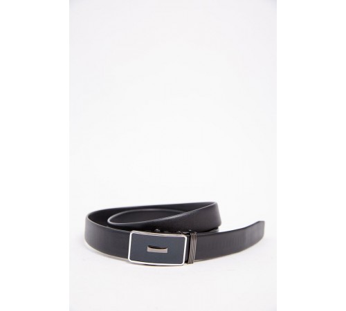 Чорний чоловічий ремінь, з еко-шкіри, з автоматичною пряжкою, 196RL3581A4-1