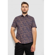 Рубашка мужская с принтом, цвет темно-синий, 214R7331