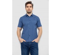 Мужская рубашка однотонная с принтом, цвет джинс, 186R6917-5