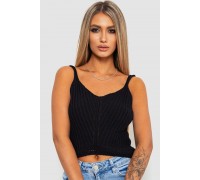 Топ жіночий в'язаний, колір чорний, 244R287