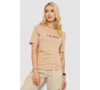Футболка женская с принтом, цвет бежевый, 241R1833