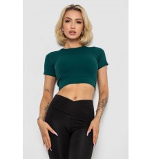 Футболка - топ женская в рубчик, цвет зеленый, 238R58210