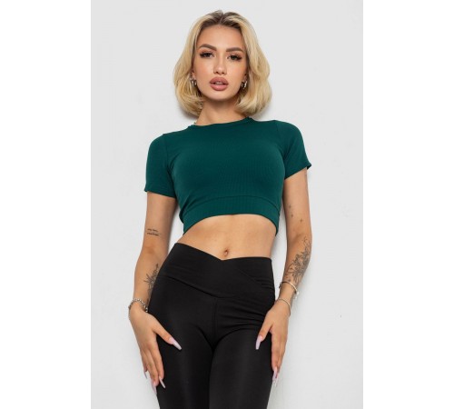 Футболка - топ женская в рубчик, цвет зеленый, 238R58210