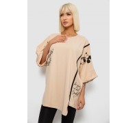 Футболка женская с принтом, цвет бежевый, 244R4007