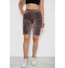 Шорти жіночі  велюрові, колір коричневий, 238R58169-1