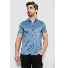 Сорочка чоловіча з принтом, колір джинс, 186R6918