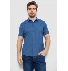 Мужская рубашка однотонная с принтом, цвет синий, 186R6917-5