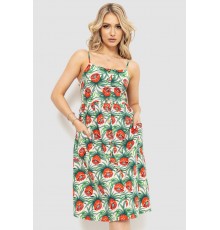 Жіночий сарафан з квітковим принтом, колір червоно-зелений, 221R1932