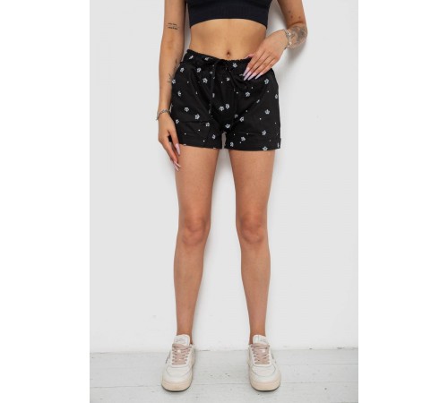 Шорти жіночі з принтом, колір чорний, 238R7164