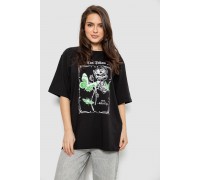 Футболка жіноча з принтом, колір чорний, 244R2009