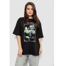 Футболка женская с принтом, цвет черный, 244R2009