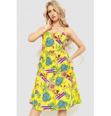 Жіночий сарафан з квітковим принтом, колір жовтий, 221R1932-1