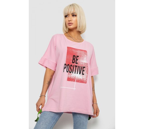 Футболка женская с принтом, цвет розовый, 244R4011