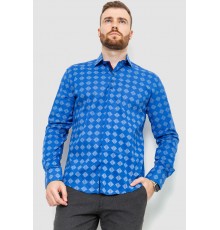 Сорочка чоловіча з принтом, колір електрик, 214R7039