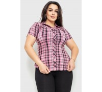 Рубашка женская в клетку, цвет розово-серый, 230R065