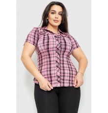Сорочка жіноча в клітинку, колір рожево-сірий, 230R065
