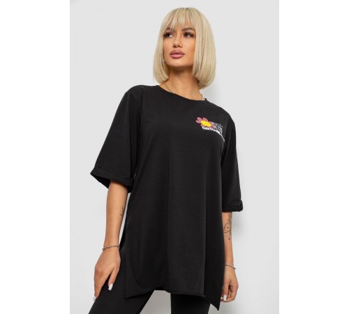 Футболка женская с принтом, цвет черный, 244R1031-5