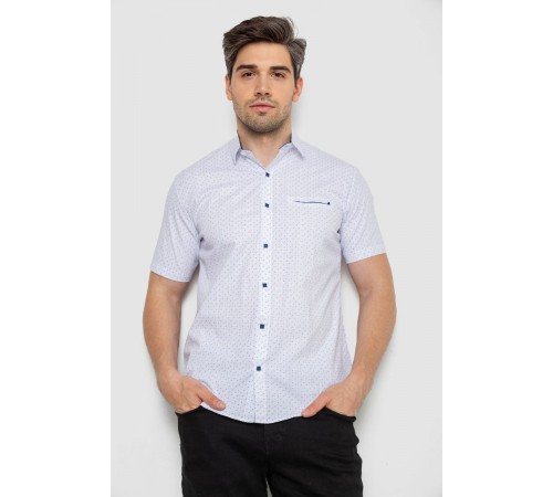 Сорочка чоловіча з принтом, колір біло-синій, 214R7332