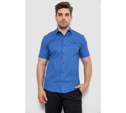 Сорочка чоловіча з принтом, колір електрик, 214R7143