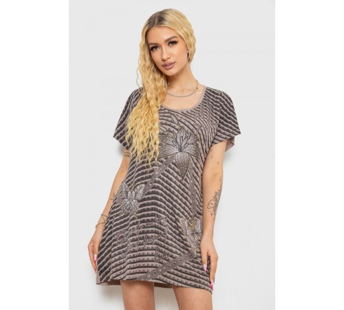 Туніка жіноча з принтом, колір мокко, 238RBD378