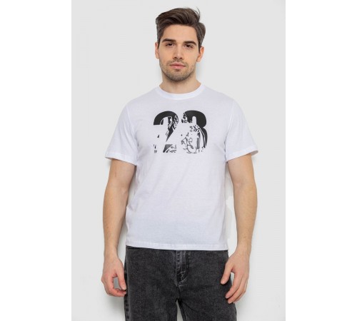 Футболка чоловіча з принтом, колір білий, 241R1906