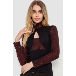 Гольф женский нарядный, цвет черно-красный, 186R107-1