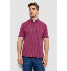 Сорочка чоловіча в клітку, колір малиновий, 214R2445-1